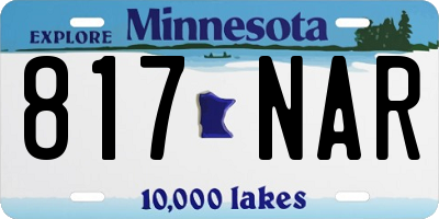 MN license plate 817NAR