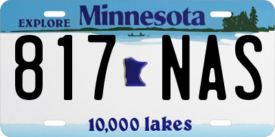 MN license plate 817NAS