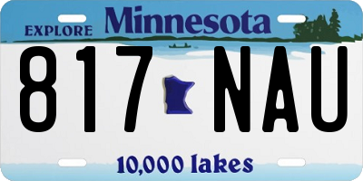 MN license plate 817NAU