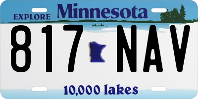 MN license plate 817NAV