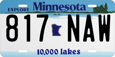 MN license plate 817NAW