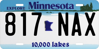 MN license plate 817NAX