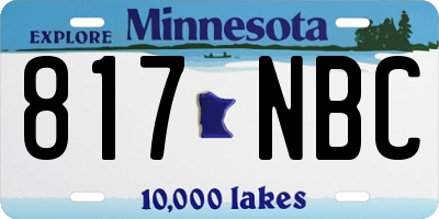 MN license plate 817NBC