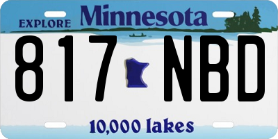 MN license plate 817NBD
