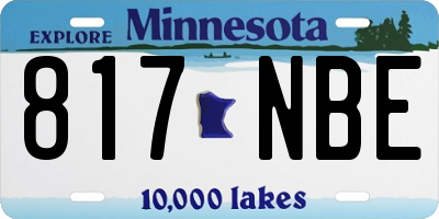 MN license plate 817NBE