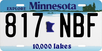 MN license plate 817NBF