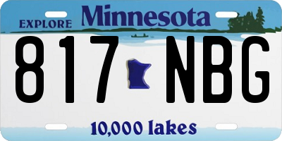 MN license plate 817NBG