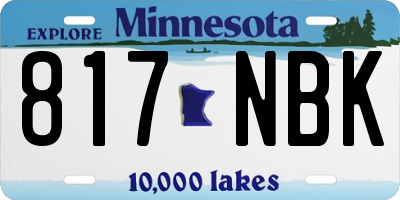MN license plate 817NBK