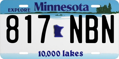 MN license plate 817NBN
