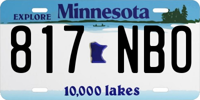 MN license plate 817NBO