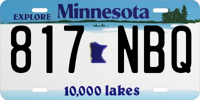 MN license plate 817NBQ