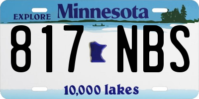MN license plate 817NBS