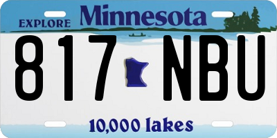 MN license plate 817NBU