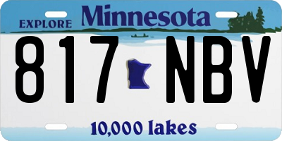 MN license plate 817NBV