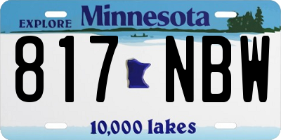 MN license plate 817NBW