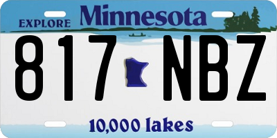 MN license plate 817NBZ