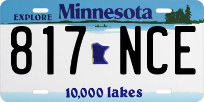 MN license plate 817NCE