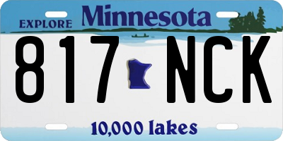 MN license plate 817NCK