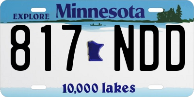 MN license plate 817NDD