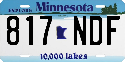 MN license plate 817NDF