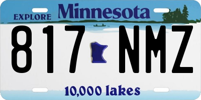 MN license plate 817NMZ