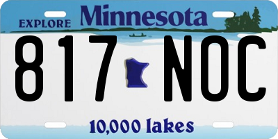 MN license plate 817NOC