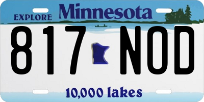 MN license plate 817NOD