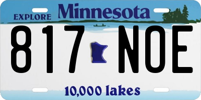 MN license plate 817NOE