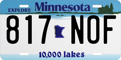 MN license plate 817NOF