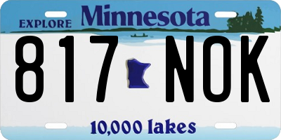 MN license plate 817NOK