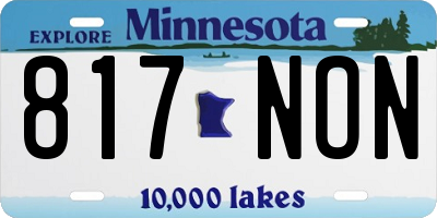 MN license plate 817NON