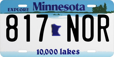 MN license plate 817NOR