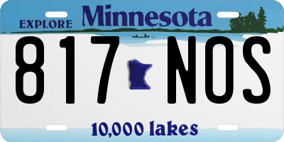 MN license plate 817NOS