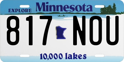 MN license plate 817NOU