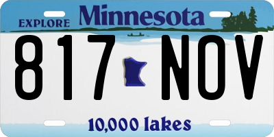 MN license plate 817NOV
