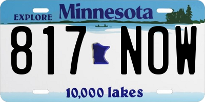 MN license plate 817NOW