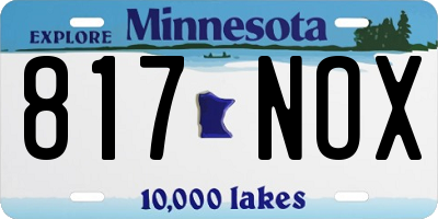 MN license plate 817NOX