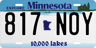 MN license plate 817NOY