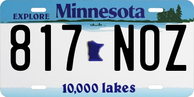 MN license plate 817NOZ