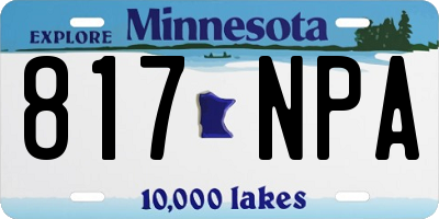 MN license plate 817NPA
