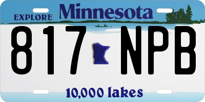 MN license plate 817NPB