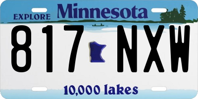 MN license plate 817NXW