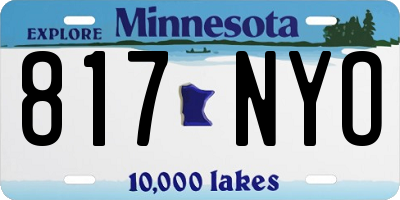 MN license plate 817NYO