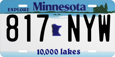 MN license plate 817NYW