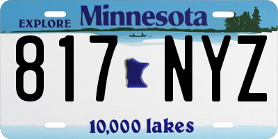 MN license plate 817NYZ