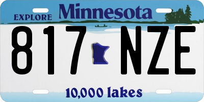 MN license plate 817NZE