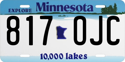 MN license plate 817OJC