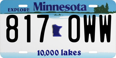 MN license plate 817OWW