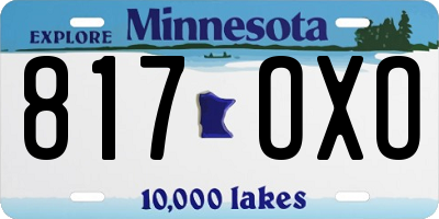MN license plate 817OXO