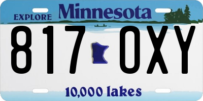 MN license plate 817OXY